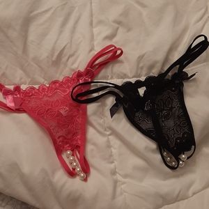 Faux pearl panty set